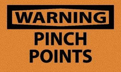 NMC - "Warning - Pinch Points", 10" Long x 14" Wide, Rigid Plastic Safety Sign - Rectangle, 0.05" Thick, Use for Accident Prevention - USA Tool & Supply