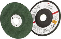 3M - 36 Grit, 4-1/2" Wheel Diam, 1/8" Wheel Thickness, 7/8" Arbor Hole, Type 27 Depressed Center Wheel - Ceramic - USA Tool & Supply