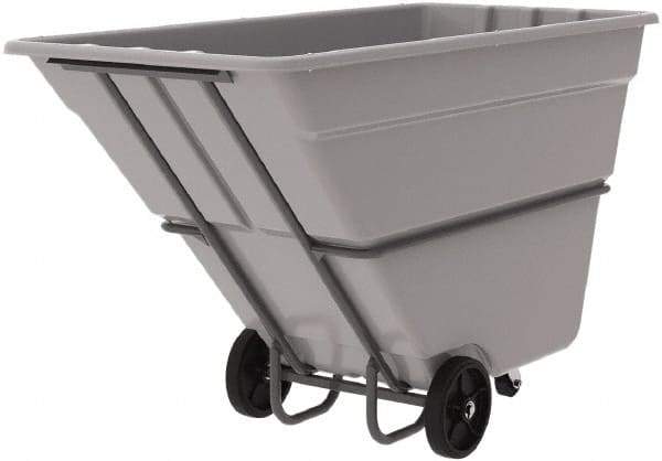 Akro-Mils - 2,000 Lb Load Capacity, 1 1/2 Cu Yd, Plastic Tilt Truck - 39" Wide x 85" Long x 51" High, Gray - USA Tool & Supply