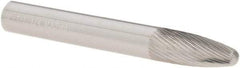 M.A. Ford - 1/4" Cut Diam, 1/4" Shank Diam, Tree with Radius Head Double Cut Burr - Carbide, Radius End, 5/8" LOC, 2" OAL - USA Tool & Supply