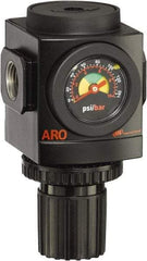 ARO/Ingersoll-Rand - 1 NPT Port, 290 CFM, Aluminum Heavy-Duty Regulator - 0 to 140 psi Range, 250 Max psi Supply Pressure, 1/8" Gauge Port Thread, 4.091" Wide x 7.223" High - USA Tool & Supply