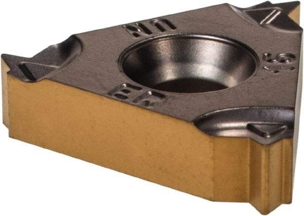 Iscar - 16ERM External Right Hand 16 UN Laydown Threading Insert - Grade IC808, TiAlN Coated Carbide, 9.53mm Inscribed Circle - USA Tool & Supply