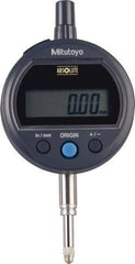 Mitutoyo - 0 to 12.7mm Range, 0.0005" Graduation, Electronic Drop Indicator - Flat Back, Accurate to 0.001", English & Metric System, LCD Display - USA Tool & Supply