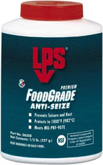 LPS - 0.5 Lb Brush Top Food Grade Anti-Seize Lubricant - Metal Free, -1,800°F, Opaque Off-White, Food Grade - USA Tool & Supply