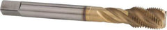 Accupro - 9/16-12 UNC 3 Flute 2B/3B Modified Bottoming Spiral Flute Tap - Powdered Metal, TiCN Finish, 110mm OAL, Right Hand Flute, Right Hand Thread - USA Tool & Supply