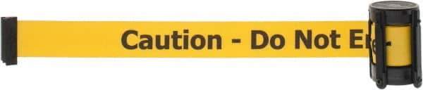 Tensator - 5" High x 90" Long x 2" Wide Barrier Replacement Cassette - Plastic, Black Powder Finish, Yellow, Use with Tensabarrier - USA Tool & Supply
