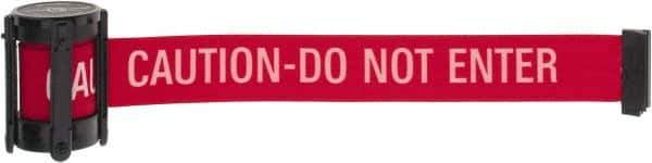 Tensator - 5" High x 90" Long x 2" Wide Barrier Replacement Cassette - Plastic, Black Powder Finish, Red, Use with Tensabarrier - USA Tool & Supply