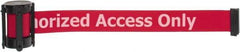 Tensator - 5" High x 90" Long x 2" Wide Barrier Replacement Cassette - Plastic, Black Powder Finish, Red, Use with Tensabarrier - USA Tool & Supply