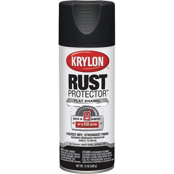 Krylon - 12 oz Black Automotive Heat Resistant Paint - Flat Finish, Comes in Aerosol Can - USA Tool & Supply