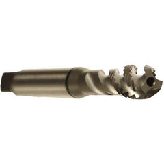 Emuge - M8x1.25 Metric 3 Flute 6H Modified Bottoming Spiral Flute Tap - Cobalt, GLT-1 Finish, 90mm OAL, Right Hand Flute, Right Hand Thread, Series Enorm - USA Tool & Supply