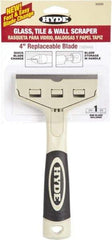 Hyde Tools - Stiff Carbon Steel 1-Edge Scraper - 4" Blade Width x 4" Blade Length, Plastic Handle - USA Tool & Supply