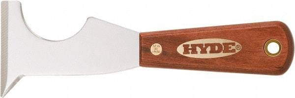 Hyde Tools - Stiff High Carbon Steel Chisel Scraper - 2-1/2" Blade Width x 2-1/2" Blade Length, Hardwood Handle - USA Tool & Supply