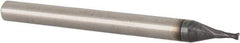 Accupro - 0.04", 0.09" LOC, 1/8" Shank Diam, 1-1/2" OAL, 2 Flute, Solid Carbide Square End Mill - Single End, TiAlN Finish, Spiral Flute, 30° Helix, Centercutting, Right Hand Cut, Right Hand Flute - USA Tool & Supply