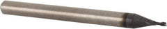 Accupro - 0.035", 0.07" LOC, 1/8" Shank Diam, 1-1/2" OAL, 2 Flute, Solid Carbide Square End Mill - Single End, TiAlN Finish, Spiral Flute, 30° Helix, Centercutting, Right Hand Cut, Right Hand Flute - USA Tool & Supply