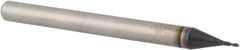 Accupro - 0.02", 0.035" LOC, 1/8" Shank Diam, 1-1/2" OAL, 2 Flute, Solid Carbide Square End Mill - Single End, TiAlN Finish, Spiral Flute, 30° Helix, Centercutting, Right Hand Cut, Right Hand Flute - USA Tool & Supply