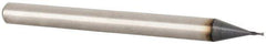 Accupro - 0.016", 0.03" LOC, 1/8" Shank Diam, 1-1/2" OAL, 2 Flute, Solid Carbide Square End Mill - Single End, TiAlN Finish, Spiral Flute, 30° Helix, Centercutting, Right Hand Cut, Right Hand Flute - USA Tool & Supply