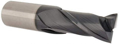 Accupro - 1", 2" LOC, 1" Shank Diam, 4-1/2" OAL, 2 Flute, Solid Carbide Square End Mill - Single End, TiAlN Finish, Spiral Flute, 30° Helix, Centercutting, Right Hand Cut, Right Hand Flute - USA Tool & Supply