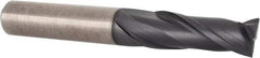 Accupro - 3/8", 1" LOC, 3/8" Shank Diam, 2-3/4" OAL, 2 Flute, Solid Carbide Square End Mill - Single End, TiAlN Finish, Spiral Flute, 30° Helix, Centercutting, Right Hand Cut, Right Hand Flute - USA Tool & Supply