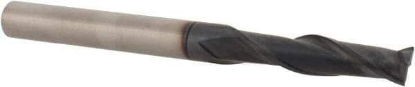 Accupro - 3/16", 3/4" LOC, 3/16" Shank Diam, 2-1/8" OAL, 2 Flute, Solid Carbide Square End Mill - Single End, TiAlN Finish, Spiral Flute, 30° Helix, Centercutting, Right Hand Cut, Right Hand Flute - USA Tool & Supply