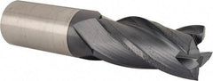 Accupro - 1", 2" LOC, 1" Shank Diam, 4-1/2" OAL, 4 Flute, Solid Carbide Square End Mill - Single End, TiAlN Finish, Spiral Flute, 30° Helix, Centercutting, Right Hand Cut, Right Hand Flute - USA Tool & Supply