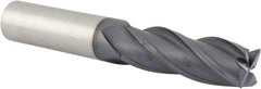 Accupro - 5/8", 1-3/4" LOC, 5/8" Shank Diam, 4" OAL, 4 Flute, Solid Carbide Square End Mill - Single End, TiAlN Finish, Spiral Flute, 30° Helix, Centercutting, Right Hand Cut, Right Hand Flute - USA Tool & Supply