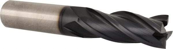 Accupro - 3/4", 2" LOC, 3/4" Shank Diam, 4-1/2" OAL, 4 Flute, Solid Carbide Square End Mill - Single End, TiAlN Finish, Spiral Flute, 30° Helix, Centercutting, Right Hand Cut, Right Hand Flute - USA Tool & Supply