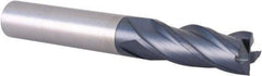Accupro - 3/8", 1" LOC, 3/8" Shank Diam, 2-3/4" OAL, 4 Flute, Solid Carbide Square End Mill - Single End, TiAlN Finish, Spiral Flute, 30° Helix, Centercutting, Right Hand Cut, Right Hand Flute - USA Tool & Supply