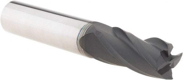 Accupro - 1/2", 1" LOC, 1/2" Shank Diam, 3" OAL, 4 Flute, Solid Carbide Square End Mill - Single End, Diamond Finish, Spiral Flute, 30° Helix, Centercutting, Right Hand Cut, Right Hand Flute - USA Tool & Supply