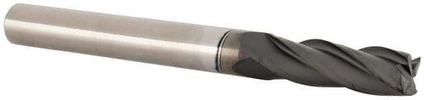 Accupro - 1/4", 3/4" LOC, 1/4" Shank Diam, 2-1/2" OAL, 4 Flute, Solid Carbide Square End Mill - Single End, Diamond Finish, Spiral Flute, 30° Helix, Centercutting, Right Hand Cut, Right Hand Flute - USA Tool & Supply