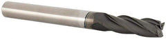 Accupro - 1/4", 3/4" LOC, 1/4" Shank Diam, 2-1/2" OAL, 4 Flute, Solid Carbide Square End Mill - Single End, Diamond Finish, Spiral Flute, 30° Helix, Centercutting, Right Hand Cut, Right Hand Flute - USA Tool & Supply