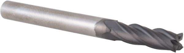 Accupro - 3/16", 5/8" LOC, 3/16" Shank Diam, 2" OAL, 4 Flute, Solid Carbide Square End Mill - Single End, Diamond Finish, Spiral Flute, 30° Helix, Centercutting, Right Hand Cut, Right Hand Flute - USA Tool & Supply