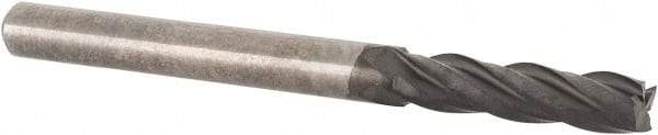 Accupro - 1/8", 1/2" LOC, 1/8" Shank Diam, 1-1/2" OAL, 4 Flute, Solid Carbide Square End Mill - Single End, Diamond Finish, Spiral Flute, 30° Helix, Centercutting, Right Hand Cut, Right Hand Flute - USA Tool & Supply