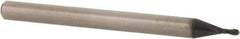 Accupro - 0.04" Diam, 0.09" LOC, 2 Flute Solid Carbide Ball End Mill - TiAlN Finish, Single End, 1-1/2" OAL, 1/8" Shank Diam, Spiral Flute - USA Tool & Supply