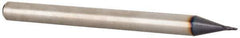 Accupro - 0.024" Diam, 0.04" LOC, 2 Flute Solid Carbide Ball End Mill - TiAlN Finish, Single End, 1-1/2" OAL, 1/8" Shank Diam, Spiral Flute - USA Tool & Supply