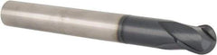 Accupro - 3/4" Diam, 3/4" LOC, 2 Flute Solid Carbide Ball End Mill - TiAlN Finish, Single End, 6-1/4" OAL, 3/4" Shank Diam, Spiral Flute - USA Tool & Supply