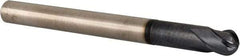 Accupro - 3/8" Diam, 3/8" LOC, 4 Flute Solid Carbide Ball End Mill - TiAlN Finish, Single End, 4" OAL, 3/8" Shank Diam, Spiral Flute - USA Tool & Supply