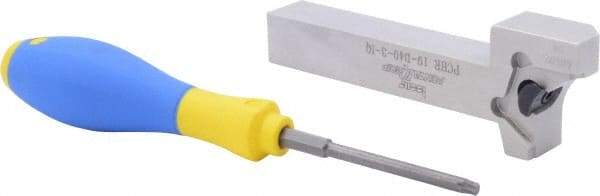 Iscar - External Thread, 0.7874" Max Depth of Cut, 3mm Min Groove Width, 5.315" OAL, Right Hand Indexable Grooving Cutoff Toolholder - 0.6299" Shank Height x 0.6299" Shank Width, PENTA D40... Insert Style, PCH Toolholder Style, Series PentaCut - USA Tool & Supply