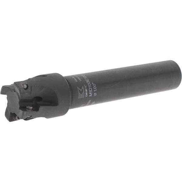 Kennametal - 1" Cut Diam, 10.03mm Max Depth of Cut, 3/4" Shank Diam, 121.92mm OAL, Indexable Square Shoulder Helical End Mill - EDCT 10T3.. Inserts, Cylindrical Shank, 0° Lead Angle, Through Coolant, Series Mill 1-10 - USA Tool & Supply