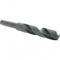 Cle-Line - 23/32" Drill, 118° Point, High Speed Steel Silver Deming & Reduced Shank Drill Bit - Oxide Finish, 6" OAL, Straight Shank, 3-1/8" Flute Length, Right Hand Cut, Standard Point, Spiral Flute, Regular Spiral - USA Tool & Supply