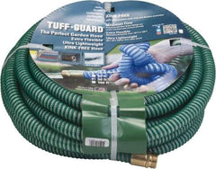 JGB Enterprises - 50' Long Garden Hose - 5/8" Diam, 5/8" GHT, Polypropylene, 100 psi, Hot Water Compatible, All Season, Green - USA Tool & Supply