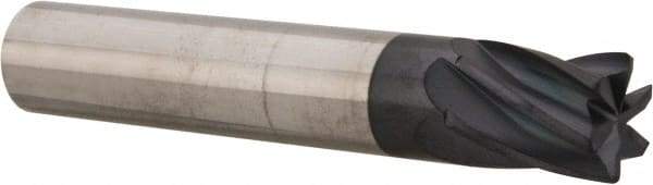 Accupro - 1", 2" LOC, 1" Shank Diam, 4" OAL, 10 Flute, Solid Carbide Square End Mill - Single End, AlTiN Finish, Spiral Flute, 25° Helix, Centercutting, Right Hand Cut, Right Hand Flute - USA Tool & Supply