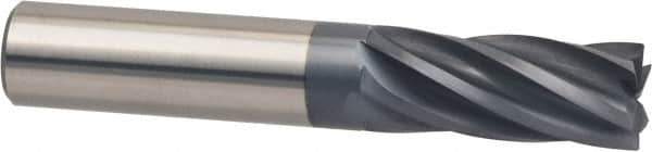 Accupro - 1/2", 6 Flute, Single End, Solid Carbide, 0.02" Corner Radius End Mill - 3" OAL, 25° Helix, Right Hand Flute, 5/8" LOC, Right Hand Cut - USA Tool & Supply