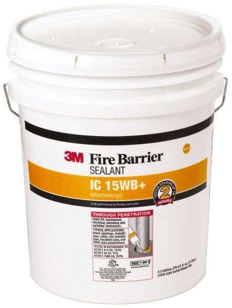 3M - 4.5 Gal Pail Yellow Acrylic & Latex Joint Sealant - -20 to 180°F Operating Temp, 10 min Tack Free Dry Time, Series 15WB - USA Tool & Supply