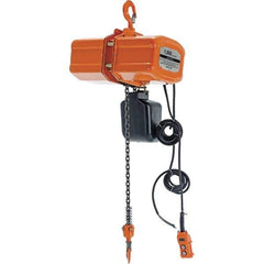 Vestil - 1/2 Ton Capacity, 17 FPM Lift Speed, 110 Volt, Electric Chain Hoist - 1.08 Output hp, 15' Max Lift - USA Tool & Supply