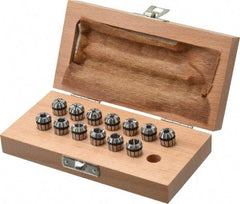 Parlec - 13 Piece, 0.5mm to 7mm Capacity, ER Collet Set - Increments of 0.5mm, Series ER11 - Exact Industrial Supply