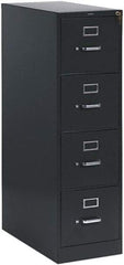 Hon - 15" Wide x 52" High x 26-1/2" Deep, 4 Drawer Vertical File with Lock - Steel, Charcoal - USA Tool & Supply