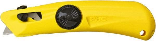 PHC - Springback Utility Knife - 1-5/8" Blade, Yellow Plastic Handle, 1 Blade Included - USA Tool & Supply