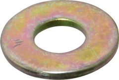 Value Collection - 1/4" Screw, Grade SAE 1035-1050 Alloy Steel USS Flat Washer - 0.307" ID x 0.749" OD, 0.08" Thick, Zinc Yellow Dichromate Finish - USA Tool & Supply