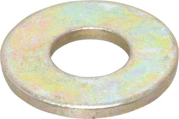 Value Collection - 5/16" Screw, Grade SAE 1035-1050 Alloy Steel USS Flat Washer - 0.37" ID x 0.905" OD, 0.104" Thick, Zinc Yellow Dichromate Finish - USA Tool & Supply