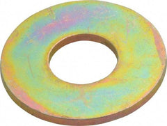 Value Collection - 7/16" Screw, Grade SAE 1035-1050 Alloy Steel USS Flat Washer - 0.495" ID x 1.28" OD, 0.104" Thick, Zinc Yellow Dichromate Finish - USA Tool & Supply
